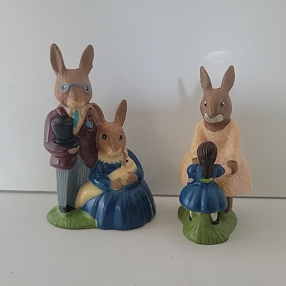 Wilton Rabbit Cake Toppers Vintage‎ 1974 Easter Bunny Family Figurines